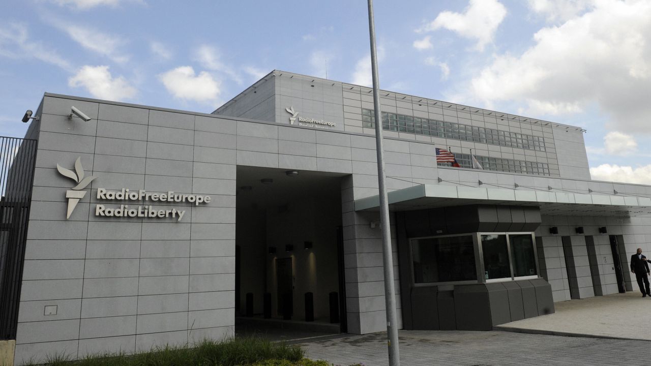 The headquarters of Radio Free Europe/Radio Liberty are shown after an official opening in Prague in 2009.
