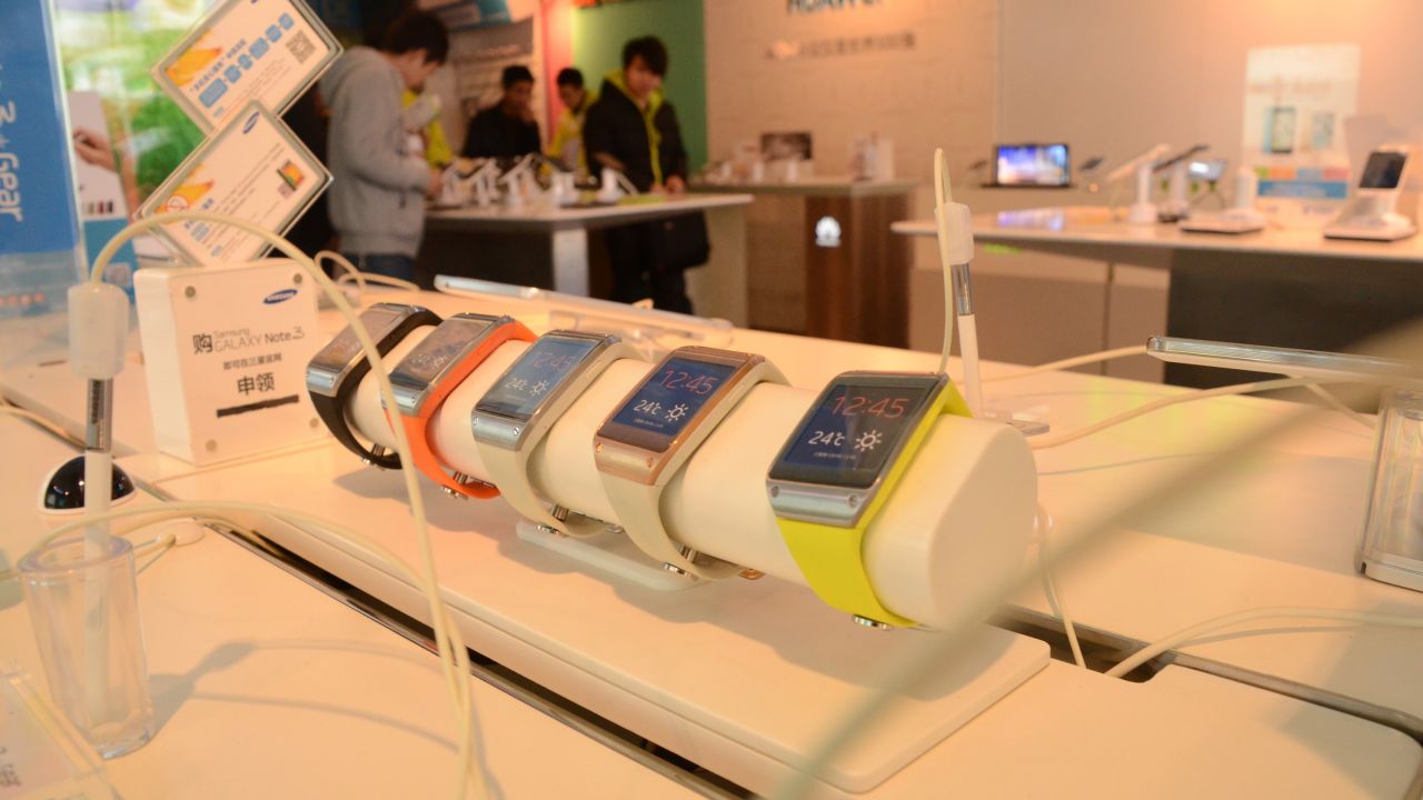 Samsung's smartwatch on display.
