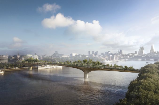 If architect <a href="index.php?page=&url=http%3A%2F%2Fwww.heatherwick.com%2F" target="_blank" target="_blank">Thomas Heatherwick</a> has his way, the River Thames will soon have a new plant-filled pedestrian crossing inspired in part by Leonardo DiCaprio.