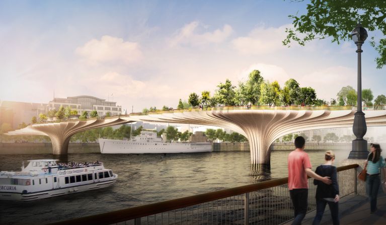 "We need to hold up this large weight, complete with worms, rainwater and decomposing leafy mulch, without letting the bridge structure become visually more important than the garden," Heatherwick told <a href="index.php?page=&url=http%3A%2F%2Fedition.cnn.com%2F2014%2F01%2F16%2Fworld%2Fleonardo-dicaprio-inspired-london-bridge-park%2F">Wired</a> in February.