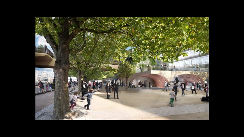 The bridge will span the 1,204-foot width of the Thames, and will support 2 million pounds of dirt, 270 trees, and countless small plants along with pedestrians.