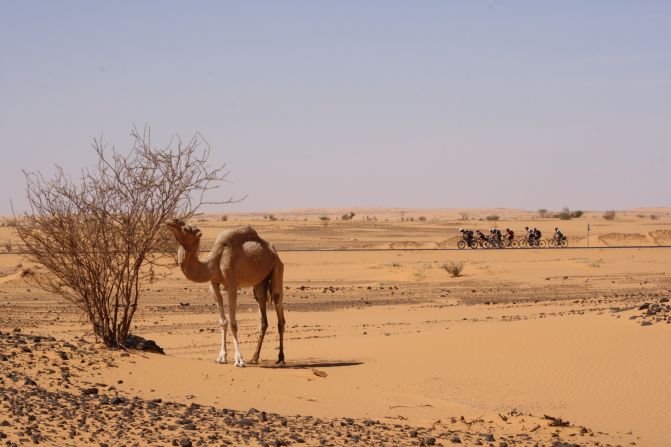 The route passes through the deserts of Sudan, home of the infamous "haboob" sandstorm. (Pictured, 2013 Tour)