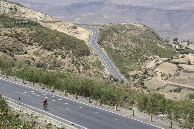 One of the toughest days of the Tour -- climbing the Blue Nile Gorge, in Ethiopia. (Pictured, 2013 Tour)