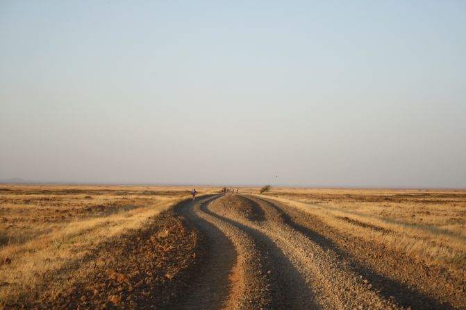 Terrain is another challenge, rarely more so than in the northern Kenyan lava rock desert. (Pictured, 2013 Tour)