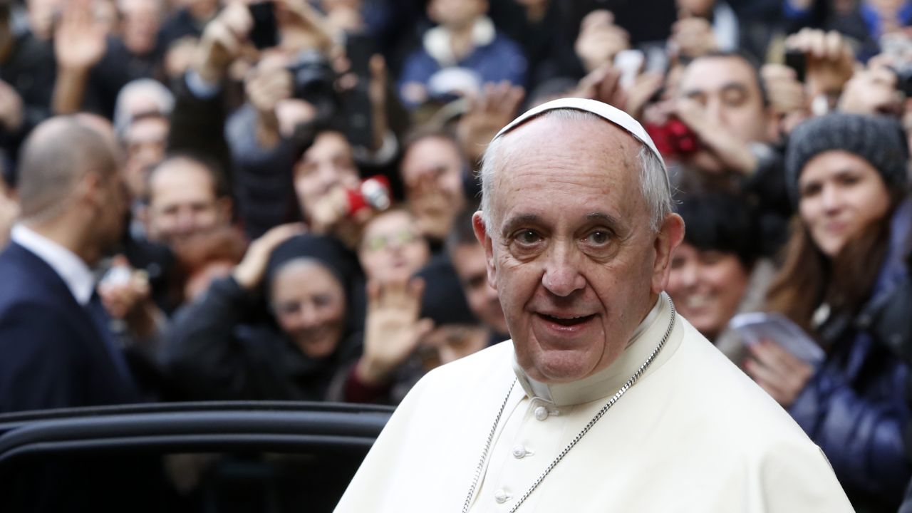 Pope Francis leaves Rome's Jesus' Church on Friday, January 3, 2014.
