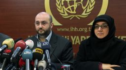 Yasar Kutluay, secretary general of the Turkish Islamic charity, IHH speaks to the media in Turkey on 14 January.