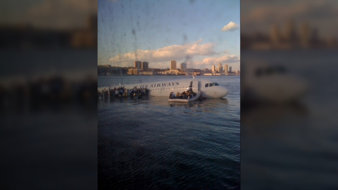 Janis Krums' <a href="http://twitpic.com/135xa" target="_blank" target="_blank">Twitter photo</a> was one of the first images to appear after U.S. Airways flight 1549 landed in the Hudson River on January 15, 2009.