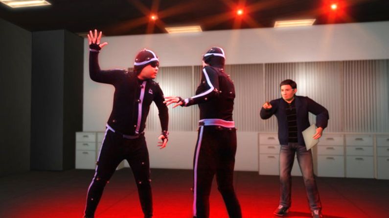 Two members of NMA Taiwan's 400-person animation team act out scenes that will appear in one of their popular CGI videos. NWA's talents were exposed to the world with the 2009 release of their hilarious video of <a href="index.php?page=&url=http%3A%2F%2Fwww.nma.tv%2Ftiger-woods-animation-started%2F" target="_blank" target="_blank">what might have happened</a> during Tiger Woods' infamous car crash.  