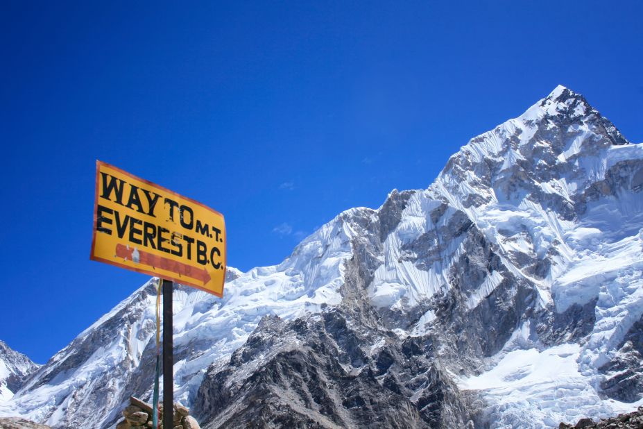 The signpost to the Mount Everest Base Camp doesn't begin to hint at the endurance required for National Geographic's Himalayan trek.