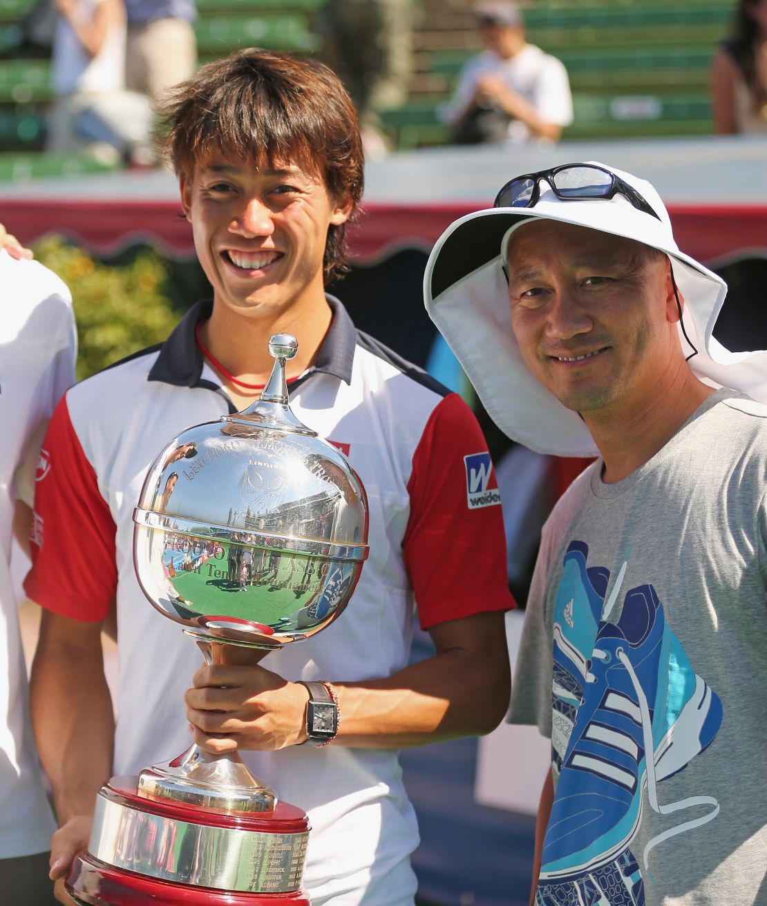 Nishikori with his coach Chang in 2014.
