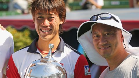 Nishikori with his coach Chang in 2014.