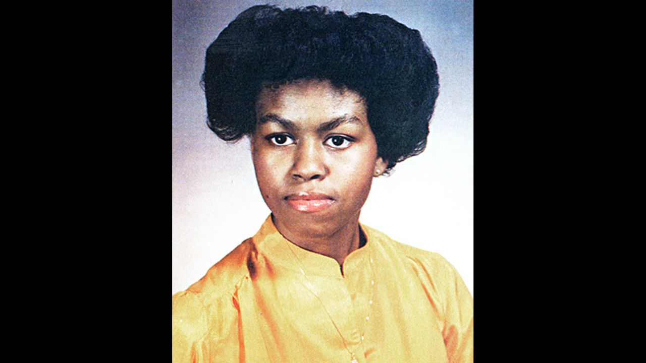 Obama, seen here in her 1981 yearbook photo, was salutatorian of her high school's senior class.