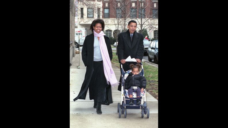 The Obamas are seen in March 2000, when Barack Obama, then an Illinois state senator, was running for the US House of Representatives. He lost the Democratic primary to four-term incumbent Bobby Rush.