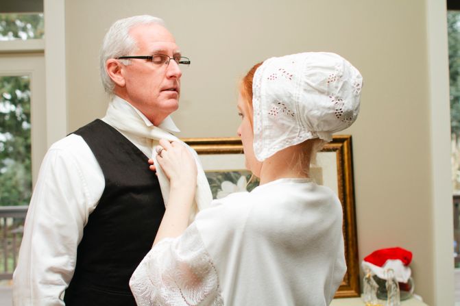 Albert's parents played the roles of Mr. and Mrs. Bennet.