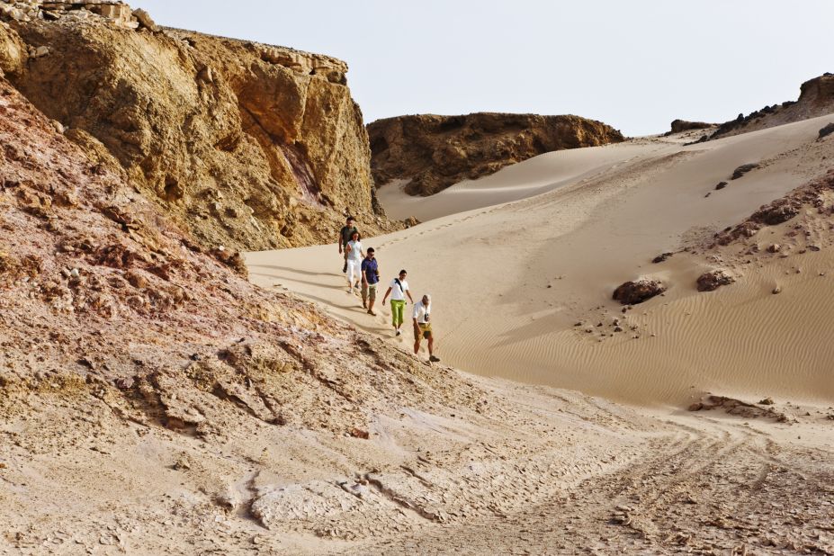 You can take a jeep tour, but walking on Sir Bani Yas is far more intimate. Cheetahs are kept safely away. 