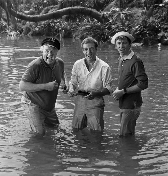 <a href="http://www.cnn.com/2014/01/16/showbiz/russell-johnson-obit/index.html">Russell Johnson</a>, center, stands with Alan Hale Jr., left, and Bob Denver in an episode of "Gilligan's Island" in 1966. Johnson, who played "the professor" Roy Hinkley in the hit television show, passed away January 16 at his home in Washington state, according to his agent, Mike Eisenstadt. Johnson was 89.
