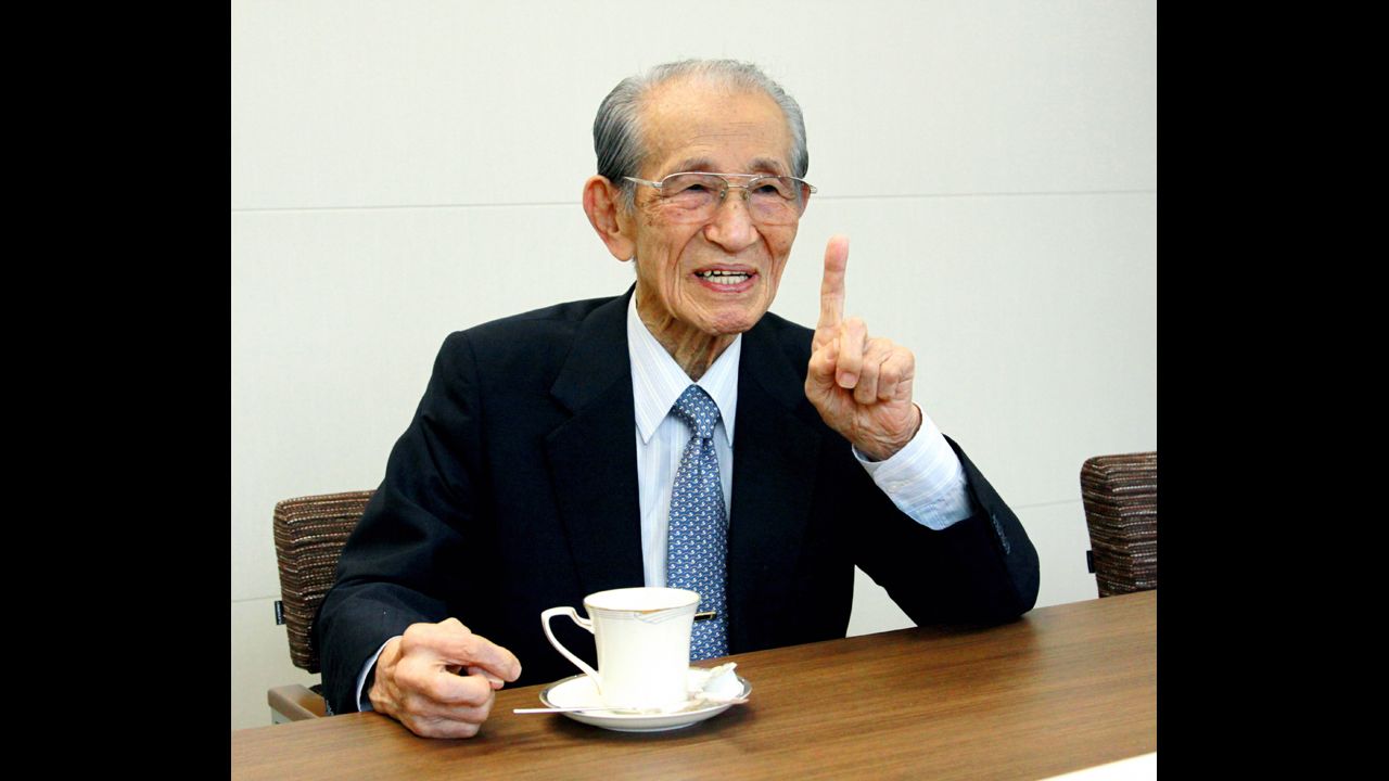 Onoda holds an interview with the Asahi Shimbun newspaper in September 2013 in Tokyo. 
