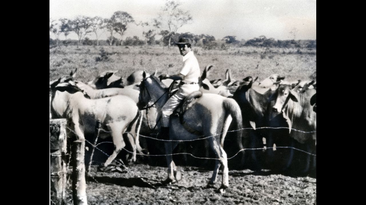Onoda on horseback in Brazil in 1981. After his return to Japan, he moved to the South American country in 1975 and set up a cattle ranch. 