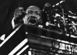 Martin Luther King speaking at Vermont Ave. Baptist Church in Washington, Febuary 1968.   