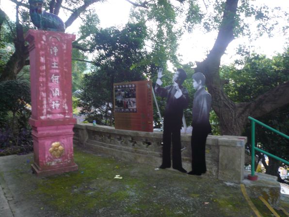 Bruce Lee mentored young Lao on this very porch in "Enter the Dragon." Released six days after Bruce Lee's death, the 1973 movie was filmed partially at the Tsing Shan Monastery in Tuen Mun.