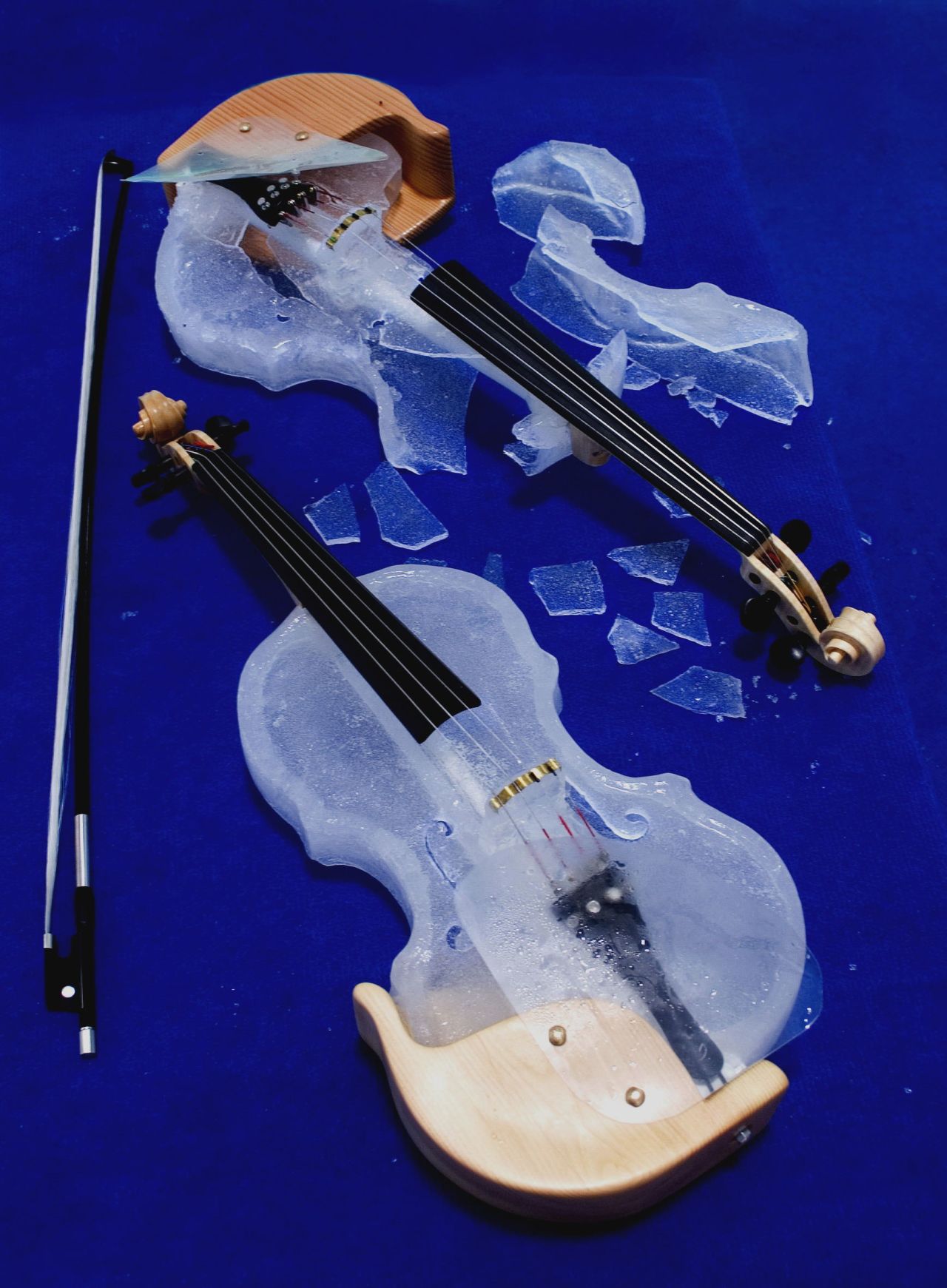 The sound is also sharper, Linhart says, but ice instruments are also more fragile than those in a traditional orchestra. Insurance must be tricky.