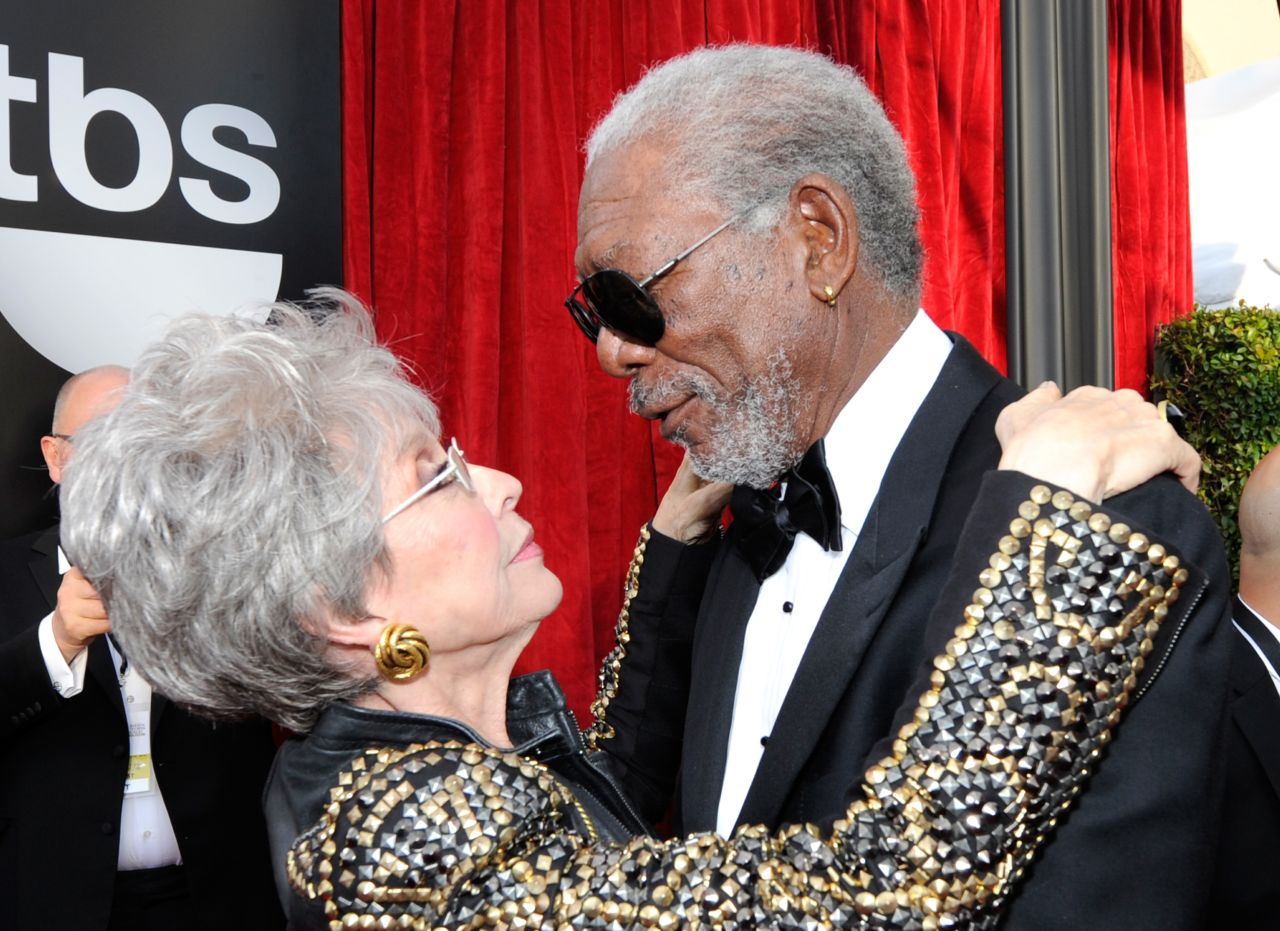 Rita Moreno and Morgan Freeman
