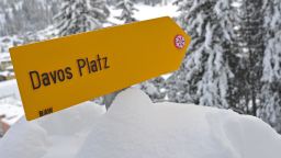 DAVOS, SWITZERLAND - JANUARY 10: A Davos sign is displayed on January 10, 2012 in Davos, Switzerland. The World Economic Forum, which gathers world top leaders will take place from January 25, 2012 to the 29th. (Photo by Harold Cunningham/Getty Images)