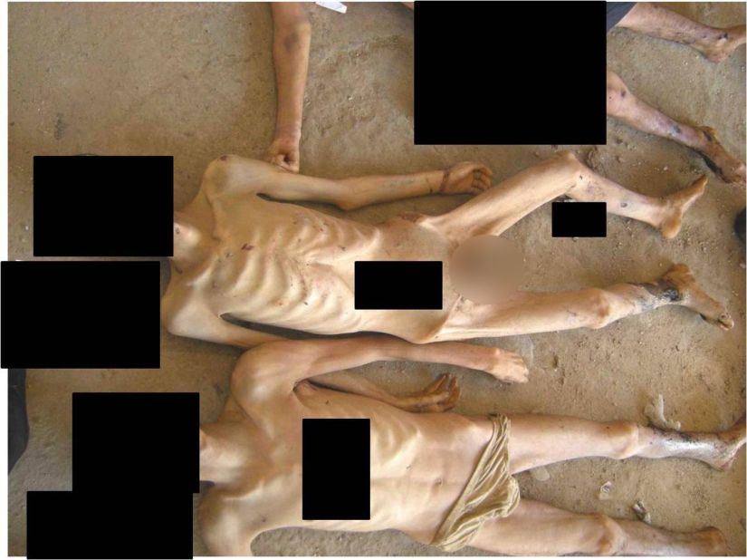 More emaciated bodies, allegedly of men killed in Syrian custody. 