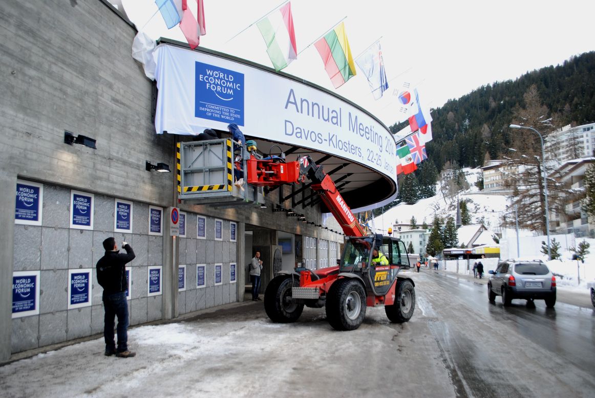 The World Economic Forum is setting up in the Swiss town of Davos, ready to open for the onslaught of world leaders and power players on January 22.