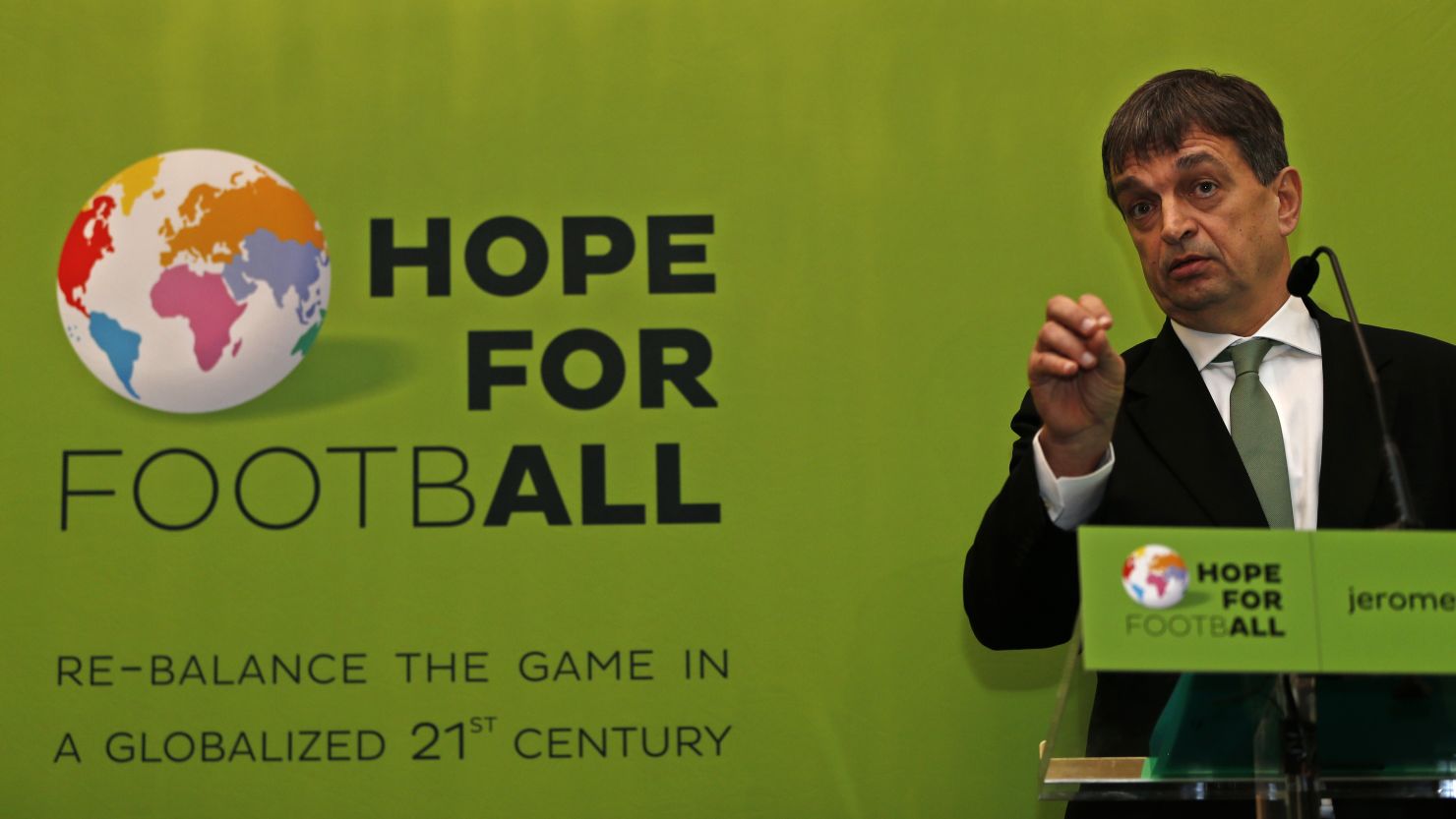Presidential candidate Jerome Champagne is a former football journalist who has worked for FIFA before. 