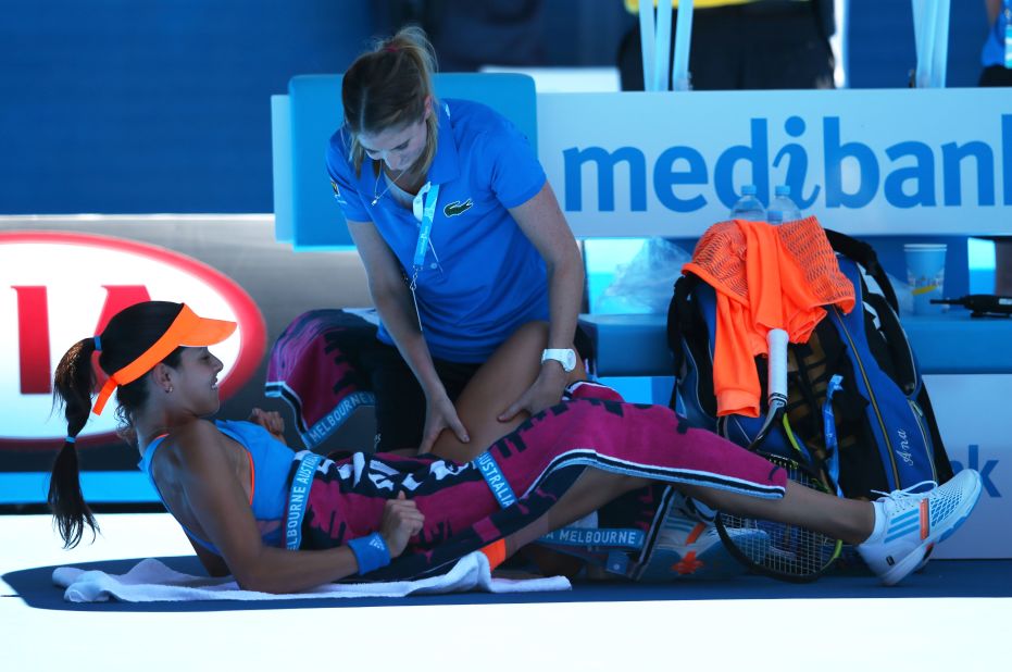During the match Ivanovic received treatment on an injury to her left leg, while also revealing she had been struggling with a problem in her right leg throughout the tournament.