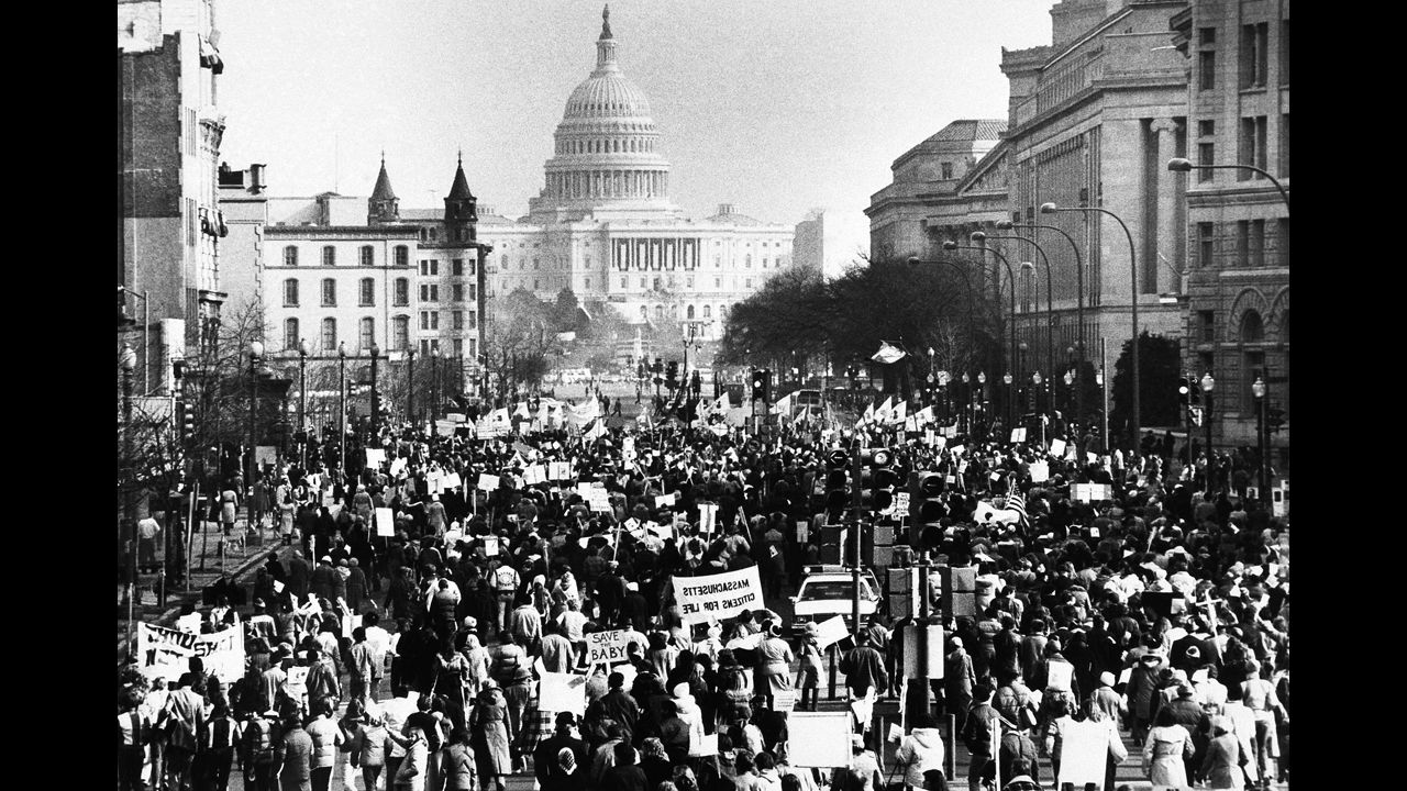 Several thousand marchers march down Pennsylvania  Avenue in Washington toward the U.S. Capitol building on January 22, 1981. The March for Life, billed as the world's largest anti-abortion event, is remaking itself in deeper ways as well, says Monahan.