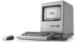 1st Apple Macintosh (Mac) 128K computer, released january 24, 1984 by Steve Jobs...
Caption:	 UNSPECIFIED - MARCH 31: 1st Apple Macintosh (Mac) 128K computer, released january 24, 1984 by Steve Jobs (Photo by Apic/Getty Images)