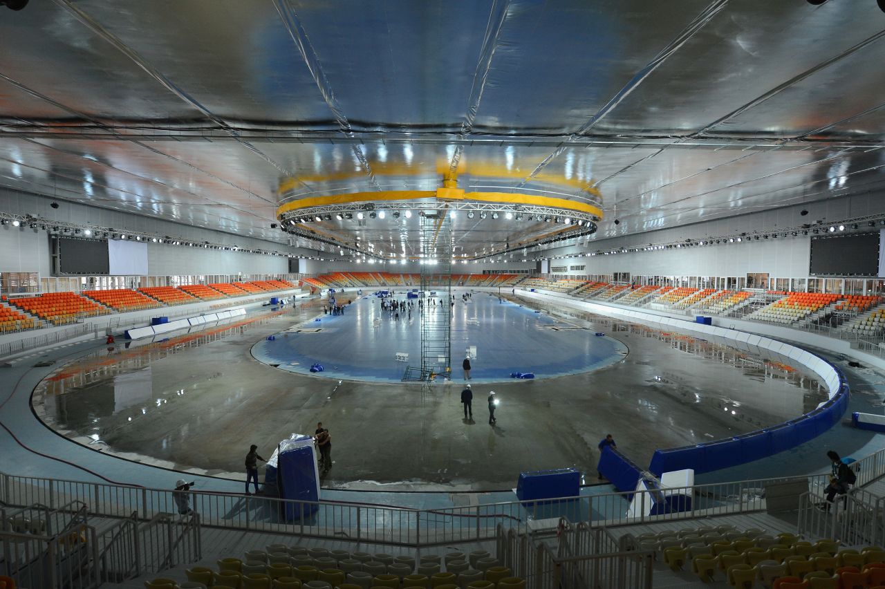 Sochi's new Adler Arena for speed skating is pictured in November 2012.