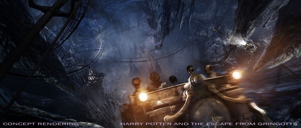The new attraction will feature a ride called Harry Potter and the Escape from Gringotts. 