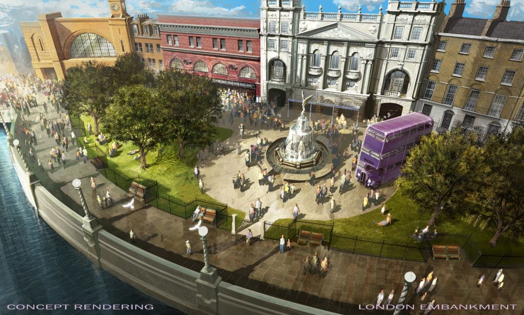 Diagon Alley will be fronted by a London facade and riverfront area.