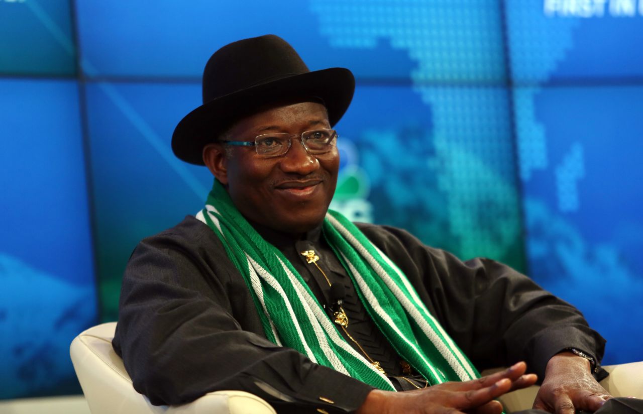 Goodluck Jonathan, Nigeria's president, participates in a panel on Africa's growth.