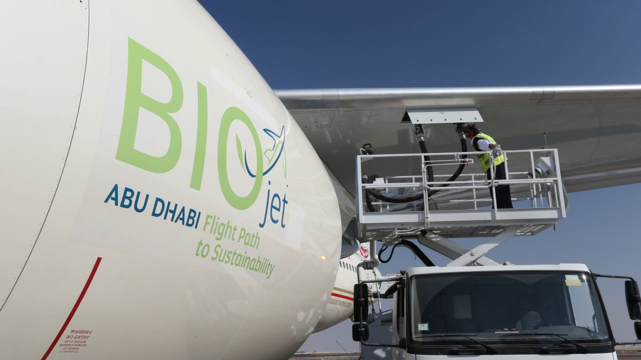 Etihad Airways' 45-minute demonstration flight in Abu Dhabi on Saturday was the first ever to be powered with U.A.E.-produced biofuel.