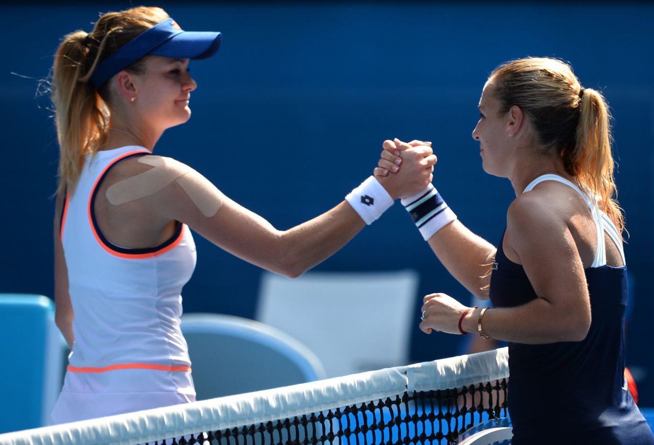 By beating Poland's Agnieszka Radwanska (left) in the semifinals, Cibulkova eclipsed her best ever run in a grand slam tournament. In 2009, she reached the semifinal of the French Open but lost to Russia's Dinara Safina.  