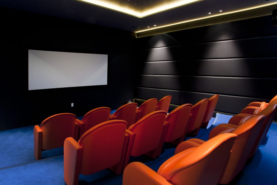 A stylish home cinema in a London basement added by expert dig-down company, London Basement.