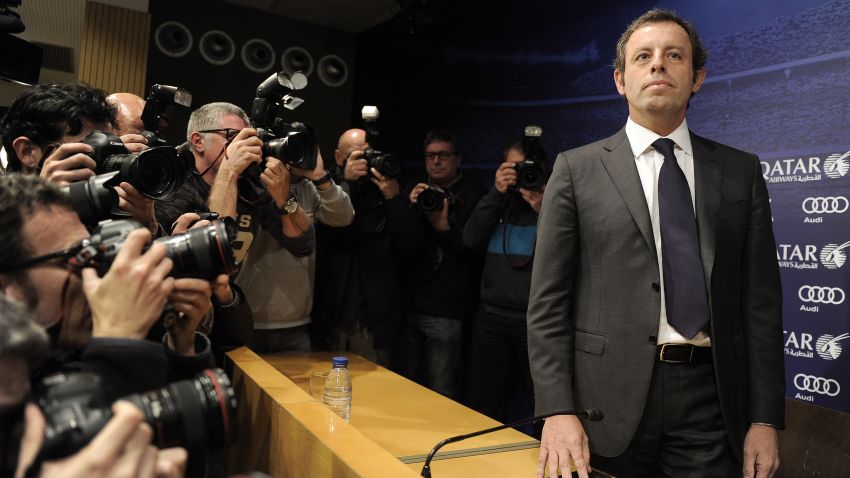 Sandro Rosell has resigned as Barcelona president after three-and-a-half years in charge at the Spanish champions.