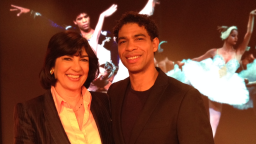 CNN's Christiane Amanpour with ballet dancer Carlos Acosta in London on January 23, 2013.