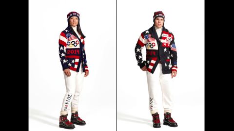 Ralph Lauren has debuted the uniforms Team USA will wear during the opening ceremony for the 2014 Winter Olympics in Sochi, Russia, in February. Here, Olympic ice hockey players Julie Chu and Zach Parise model the official uniform. American manufacturers and craftspeople reportedly have made all the uniforms. Take a look at athletes' uniforms from Games past: