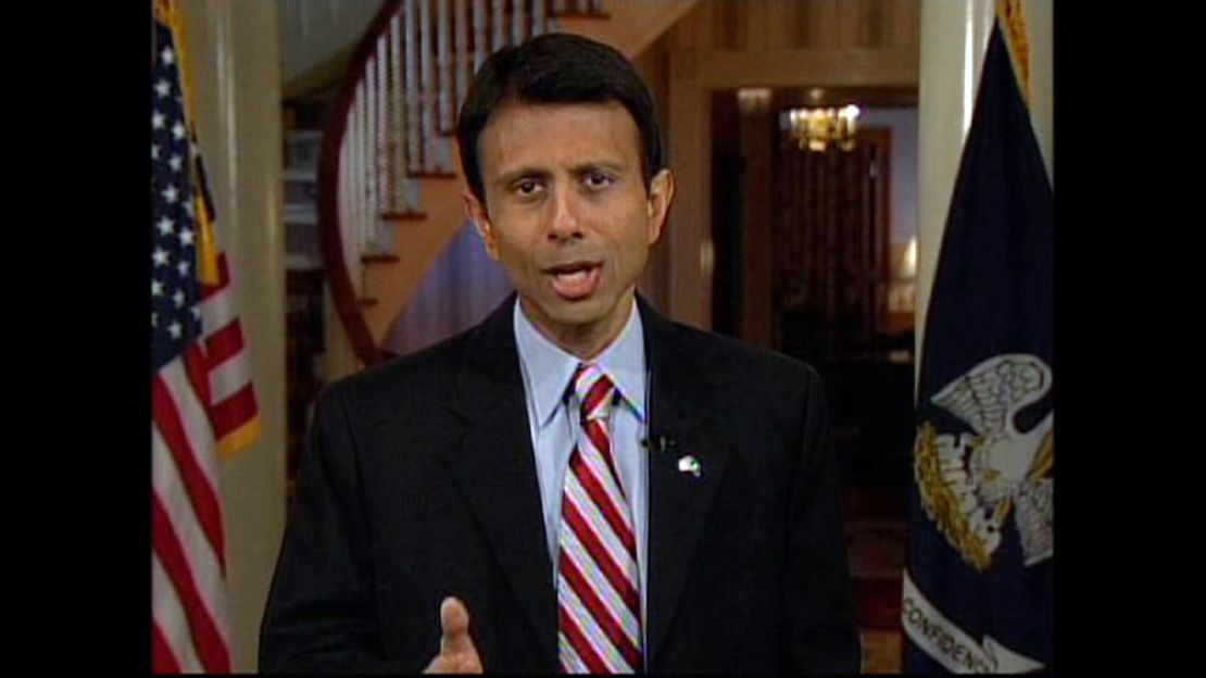 In this image made from video, Louisiana Gov. Bobby Jindal delivers from Baton Rouge, La. the Republican Party's official response to President Barack Obama's address to a joint session of Congress. 