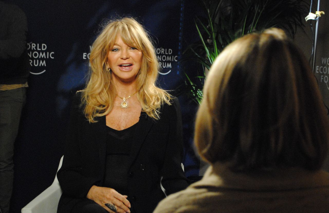 Goldie Hawnis interviewed by CNN's Nina Dos Santos.