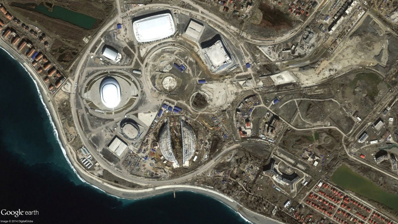 In this photo from March 2013, the buildings that will become Olympic venues can be clearly seen. 