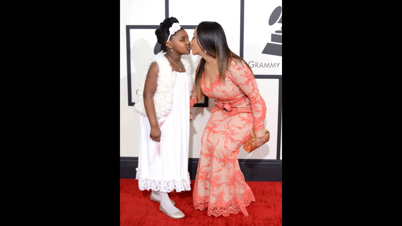 Erica Campbell and one of her daughters