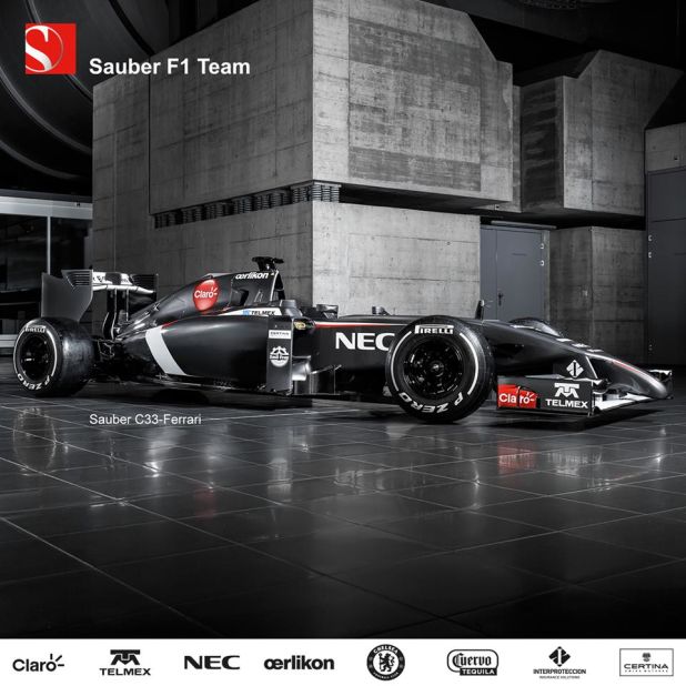 Sauber revealed its new car and the Swiss team said in a statement: "Perhaps the most visually striking element of the Sauber C33-Ferrari is the very low, snout-like nose." 