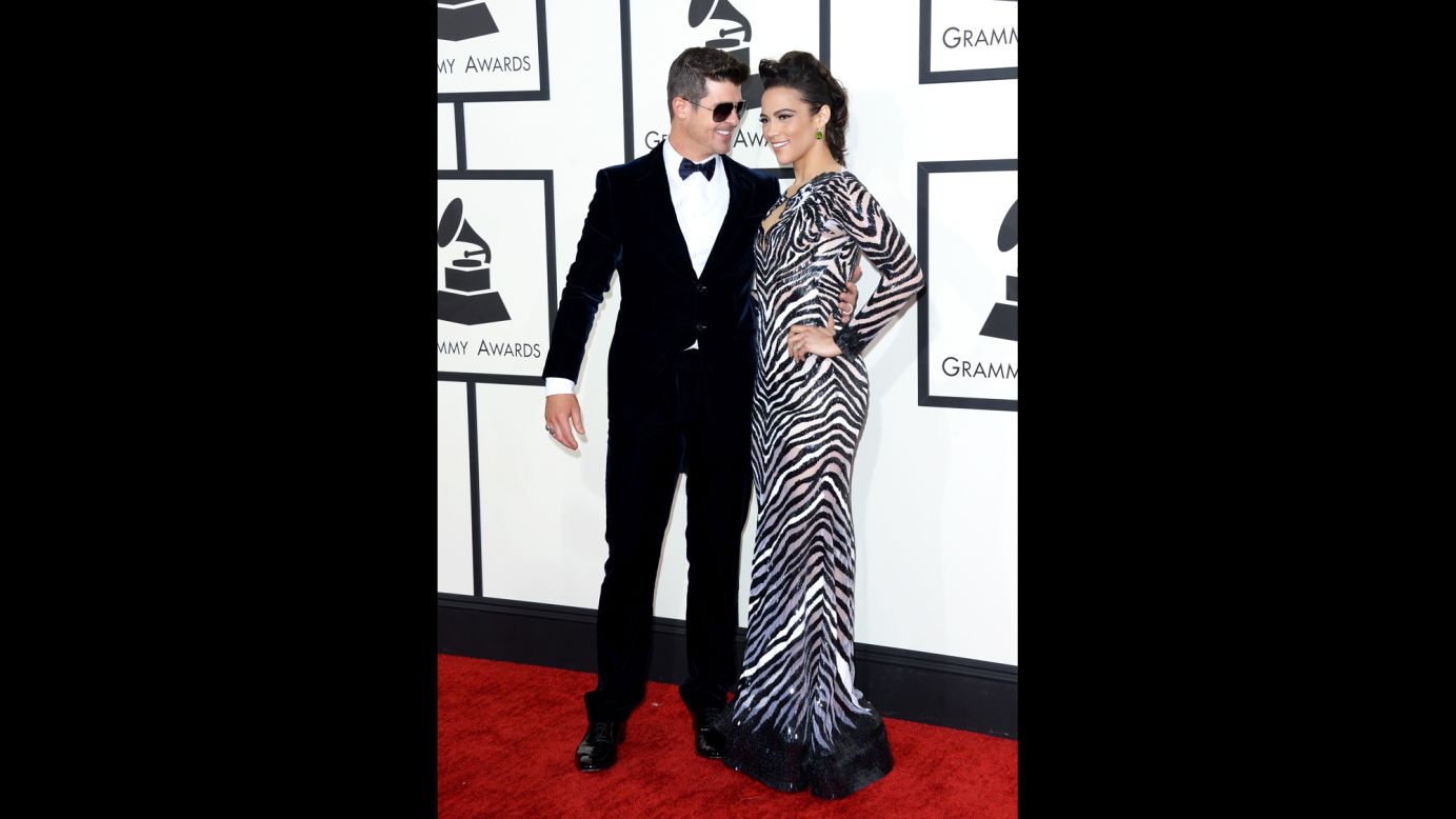 Robin Thicke and his wife, Paula Patton