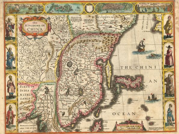 London-based map dealer Daniel Crouch shares a few unusual or rare maps from a recent exhibition in Hong Kong. According to Crouch, maps of BRIC nations (Brazil, Russia, India and China) are rising in popularity among map collectors. This 17th-century map of China is a double-page hand-colored engraved map published in 1665 by John Speed. 